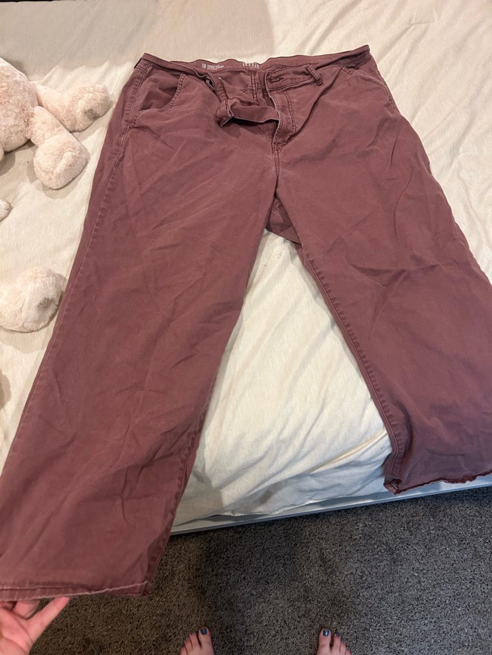 a.n.a Vintage Straight High-Rise Pants in Dusky Mauve